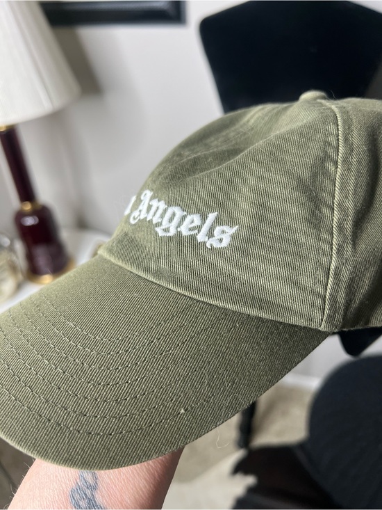 Palm Angels classic logo adjustable hat army green